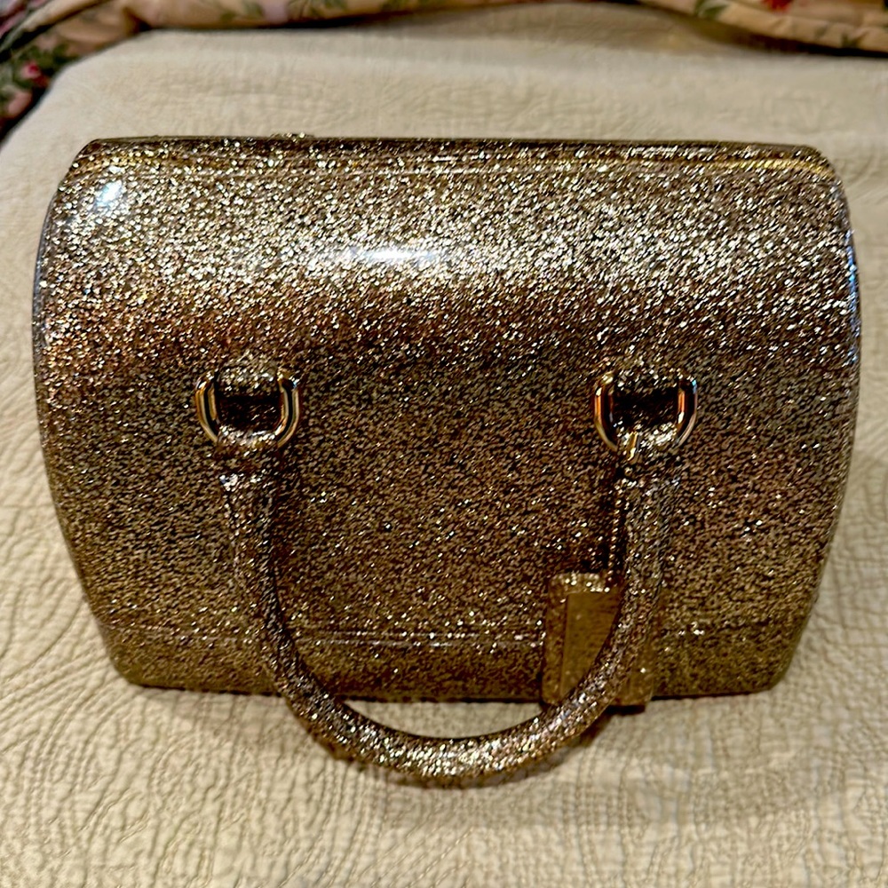 Furla candy bag in mint condition gold glitter